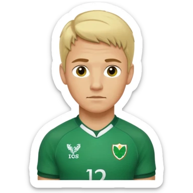irish rugby player with short blond hair sticker