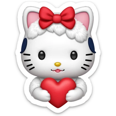 hello kitty heart`no mouth sticker