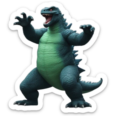 Godzilla dancing animated sticker