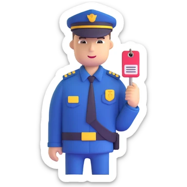 security officer with price tag sticker