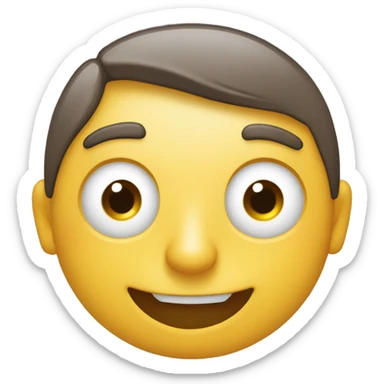 Caraamarilla con un ojo medio cerado, el otro abierto y una sonrisa cerrad sticker