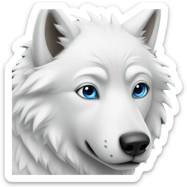 White wolf with blue eyes  sticker
