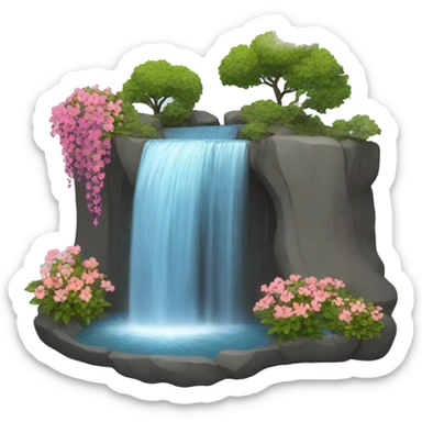 Waterfall with flowers  sticker