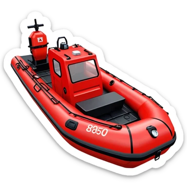 Rescue Boat - Zodiac Pro 850 (Model Year: 2022) (Iconic colour: Red and black) sticker