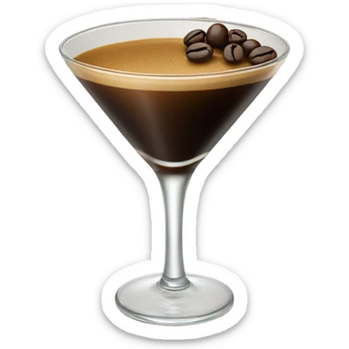Espresso Martini with three coffee beans on top sticker