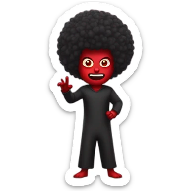 the devil with an afro sticker