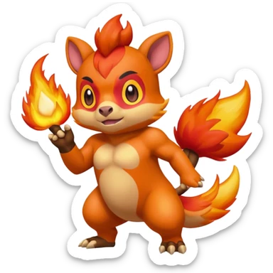 Chimchar-Tepig-fusion (full body) sticker