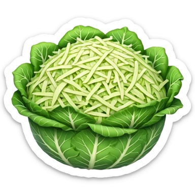 a big pile of grated cabbage without leaves sticker