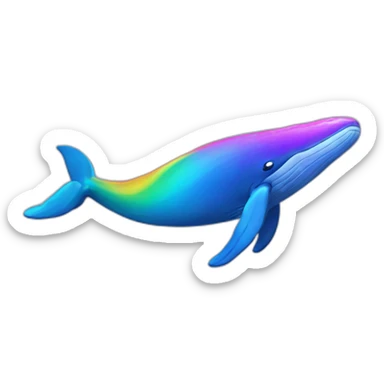 Rainbow color humpback whale sticker