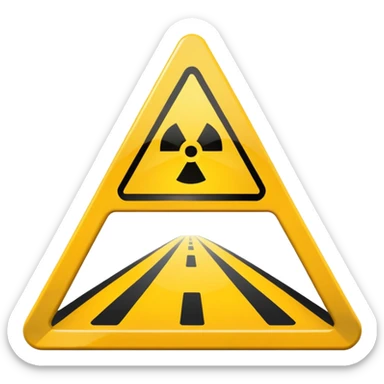 slippery road sign sticker