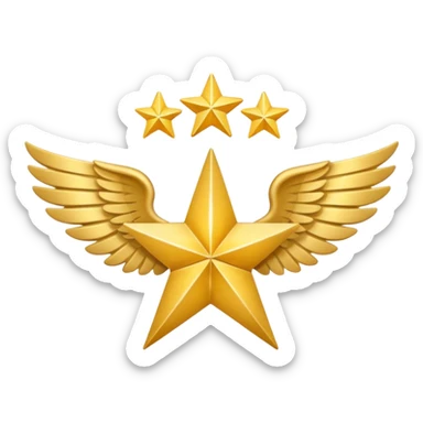 An image with wings on a star based on the star and wings of the basic emoji of the iPhone. sticker