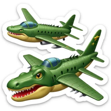 COCODRILO y avión de guerra
 sticker