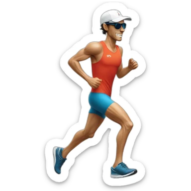 kilian jornet running wearing a cap and sunglasses sticker