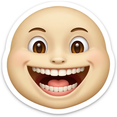 Face with open mouth showing teeth  sticker