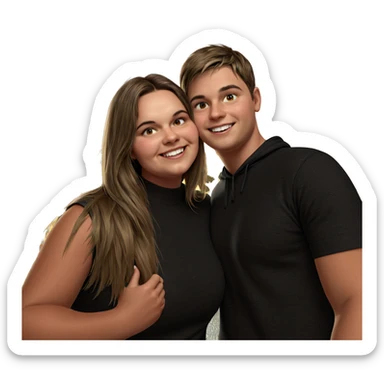 smiling girl and boy outdoors sticker