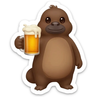 Caca qui bois une bière sticker