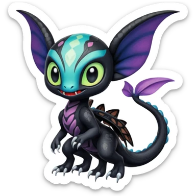 Colorful Realistic Exotic Meloetta-Venom-Stitch-Toothless-Fakémon-creature-hybrid sticker
