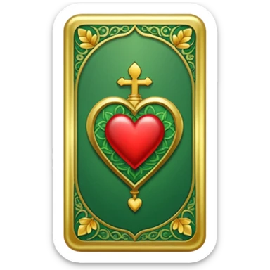 GREEN VALENTINES TAROT CARD DECK WITH HEART ON IT sticker