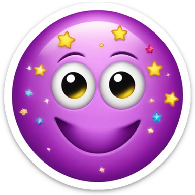 Smiley face with goo goo eyes filled with hearts and stars sticker