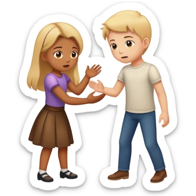 Girl is spanking a boy sticker