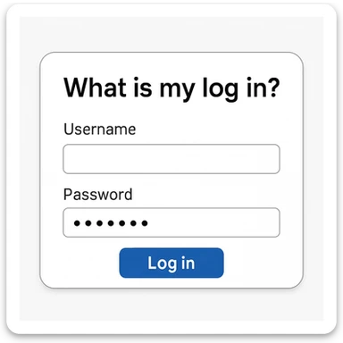 what is my log in?  sticker