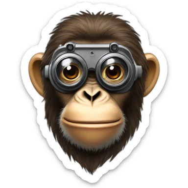 ape with camera goggles sticker