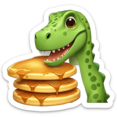 a dinosaur with pancake sticker