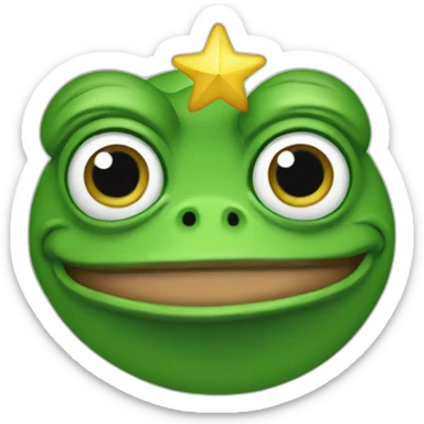 pepe the frog with star eyes sticker
