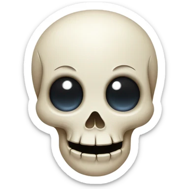 skull with a smile and tears in the eyes sticker