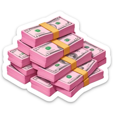 Pink money sticker