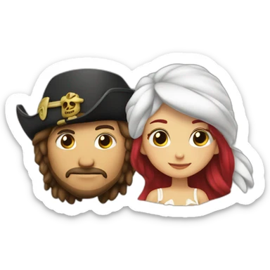 pirata y sirenita juntos sticker