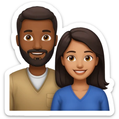 Black man with beard and south Asian woman  sticker