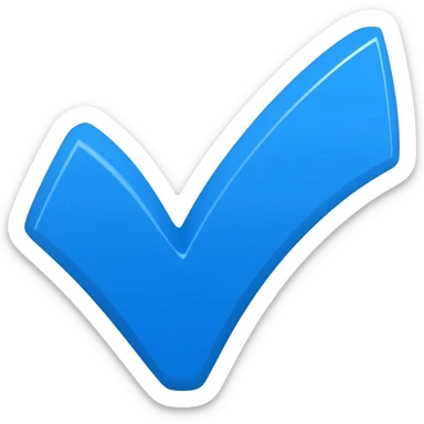 Blue tick sticker
