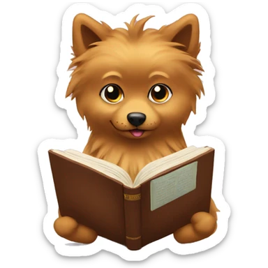 Spitz is reading a book sticker