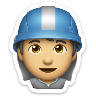 Niño muy gordo vestido de construccion con casco sticker