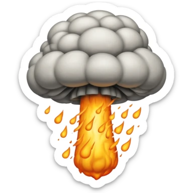 atomic bomb muschroom cloud in the shape of the letter T sticker