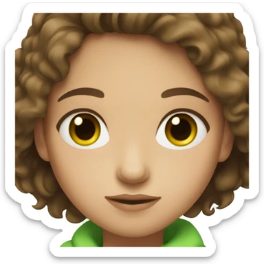 Brown hair girl with green eyes sticker