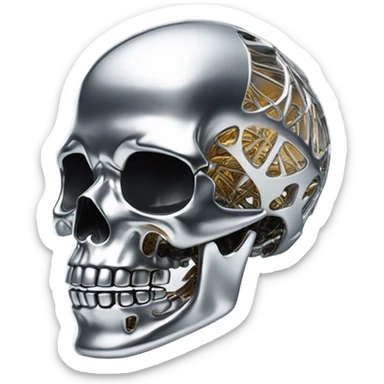 Skeleton made out chrome  sticker