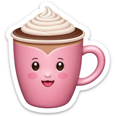 a pink mocha, cute and inviting sticker