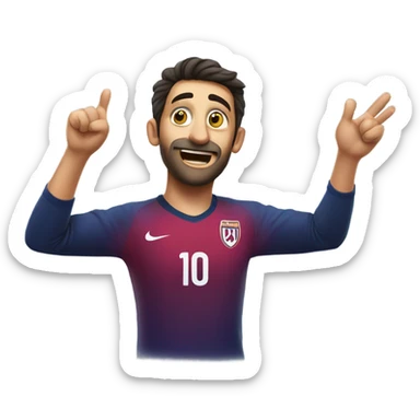 I'm honing a description of Arda Güler's goal celebration, noting his right hand on his chest and his left hand raised, mirroring the specified gesture. This aligns perfectly with known details. sticker