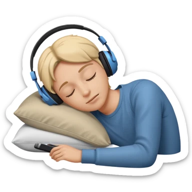 sleep and listening 🎧 sticker