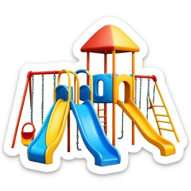 colorful playground with slide and swings sticker