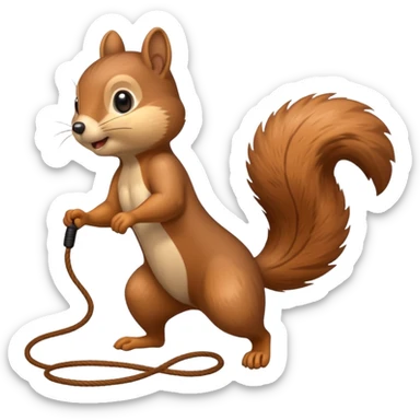 Squirrel skipping rope sticker