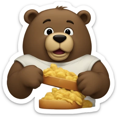 Urso musculoso comendo cenoura sticker