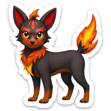 Zorua-Houndoom-Houndour-Litten-Fakémon-hybrid-creature (full body)  sticker