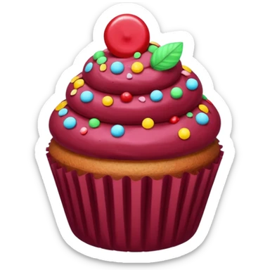 burgundy muffin candy on top sticker