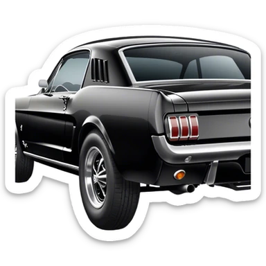 Black 1965 Ford Mustang Side Rear view sticker