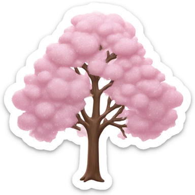 Winter tree with light pink glitter  sticker