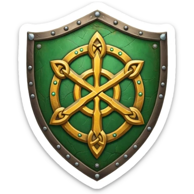 celtic symbols on a shield, world of war craft style sticker