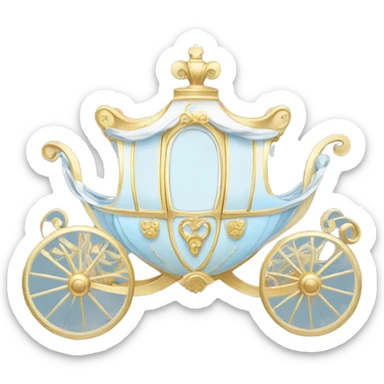Fancy princess carriage light blue gold and white  sticker